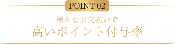 POINT02 様々なお支払いで
高いポイント付与率