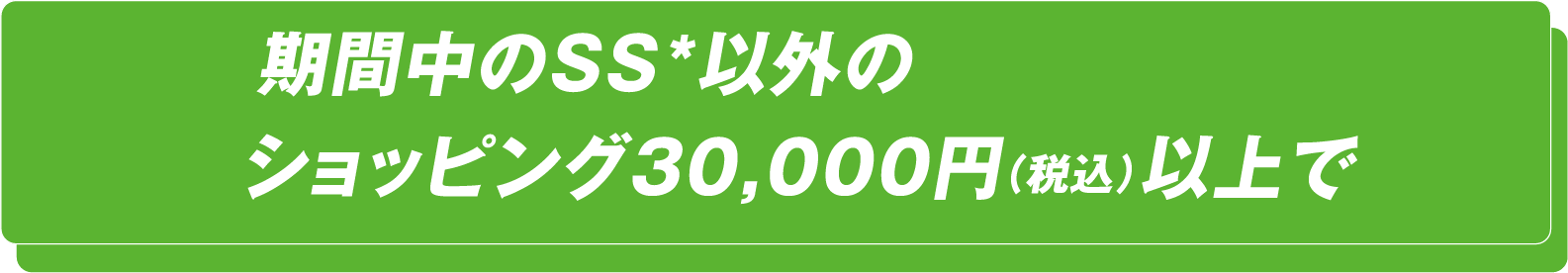 期間中のSS以外のショッピング30,000円以上で2円/ℓ引き