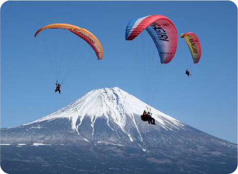 3名でパラグライダー体験