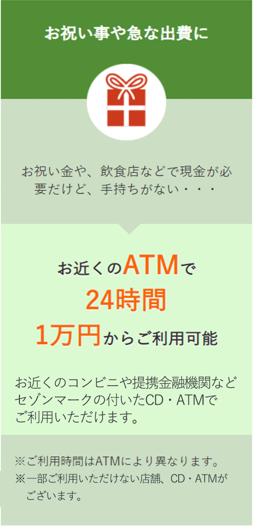 お祝い事や急な出費に