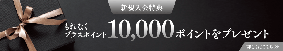 新規入会特典　もれなくプラスポイント10,000ポイントをプレゼント　詳しくはこちら