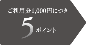 ご利用分1,000円につき5ポイント