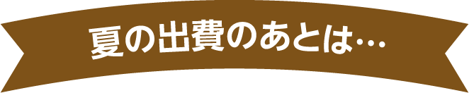 夏の出費のあとは…