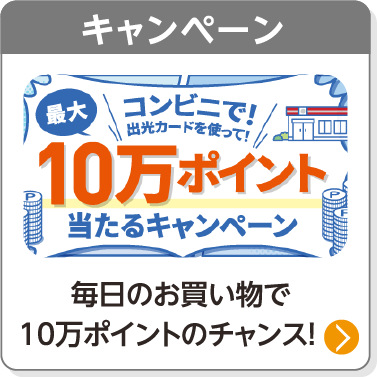 キャンペーン／毎日のお買い物で10万ポイントのチャンス！