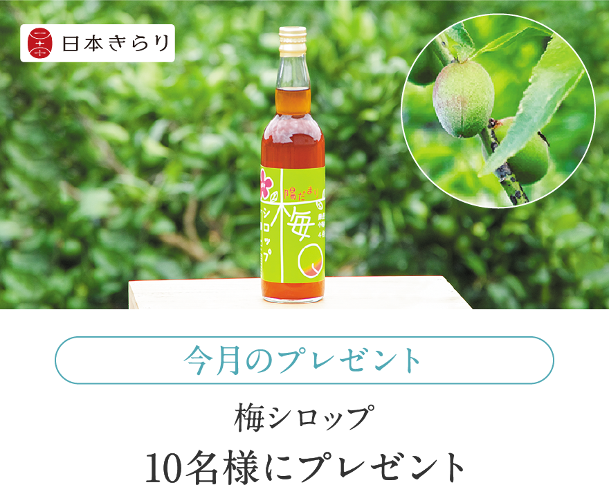 今月のプレゼント 梅シロップ 10名様にプレゼント
