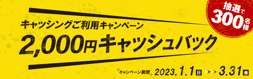 「キャッシングご利用キャンペーン」抽選で300名様に2,000円キャッシュバック！