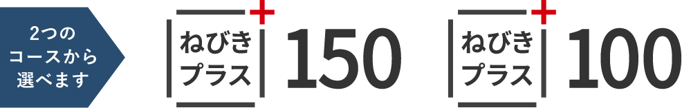 ２つのコースから選べます ねびきプラス 150 ねびきプラス 100