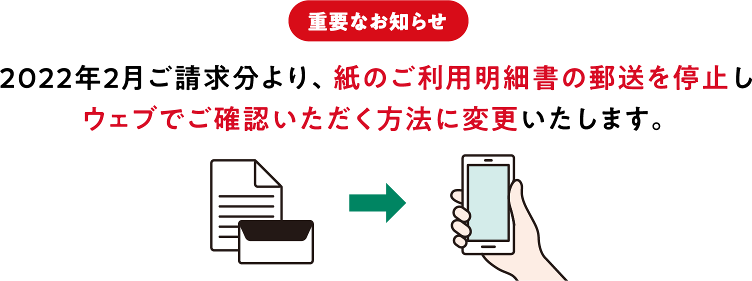 重要なお知らせ 22年2月ご請求分より ご利用明細の郵送を停止しウェブでご確認いただく方法に変更いたします 出光カード 重要なお知らせ 22年2月ご請求分より ご利用明細の郵送を停止しウェブでご確認いただく方法に変更いたします 出光カード