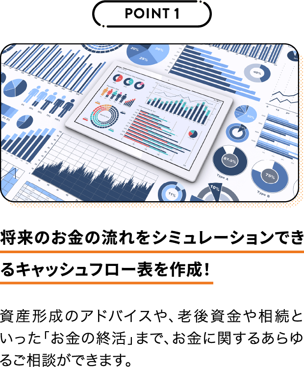 POINT 1 将来のお金の流れをシミュレーションできるキャッシュフロー表を作成