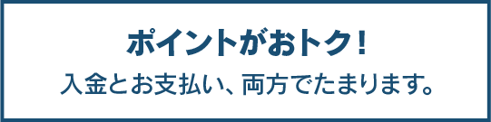 ポイントがおトク！